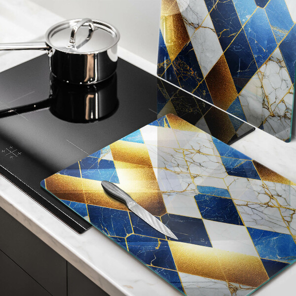 De vidrio templado Rombos de mármol dorado