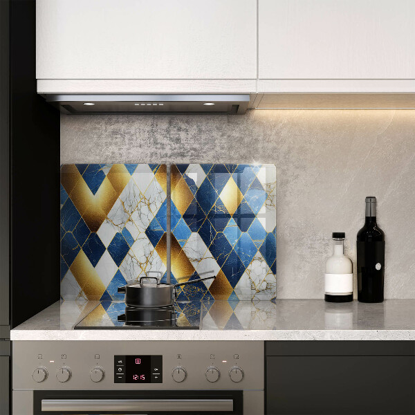 De vidrio templado Rombos de mármol dorado