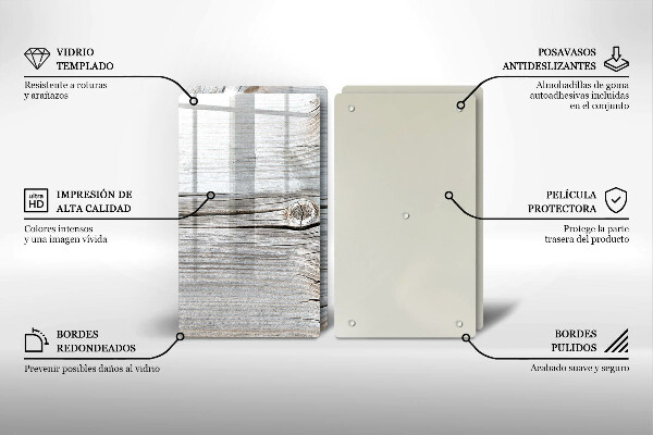 De vidrio templado Estructura de madera brillante