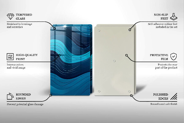 De vidrio templado Ondas abstractas