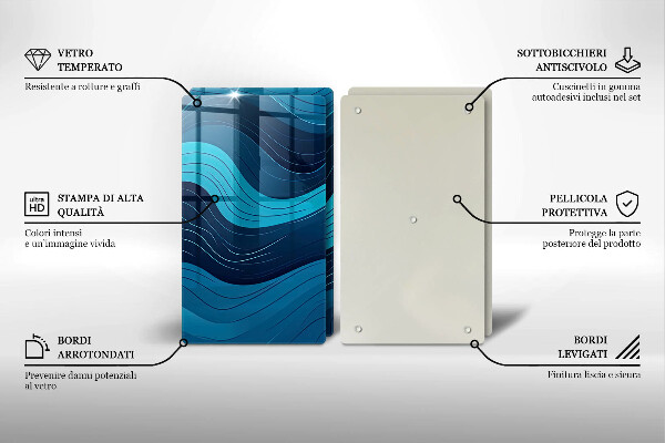 De vidrio templado Ondas abstractas