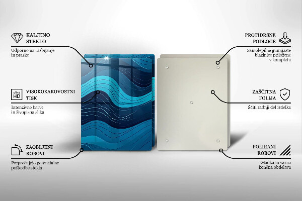 De vidrio templado Ondas abstractas