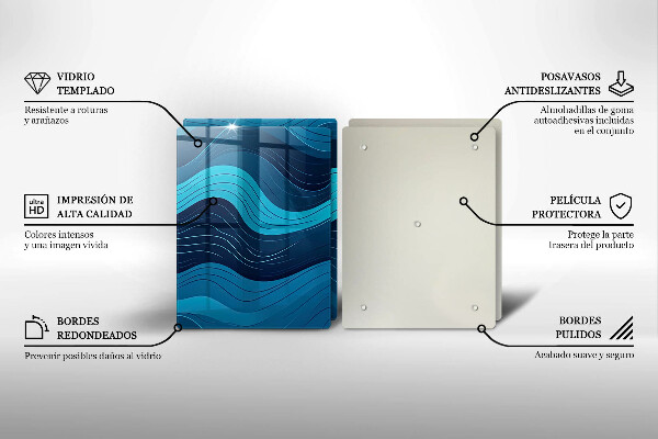 De vidrio templado Ondas abstractas