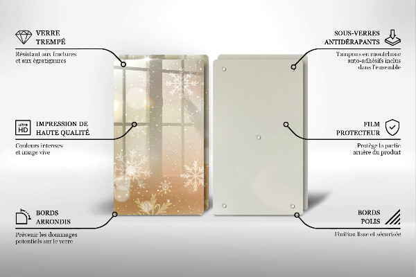 De vidrio templado Copos de nieve