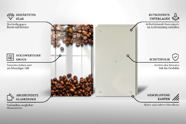 De vidrio templado Granos de café