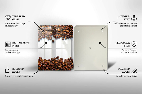 De vidrio templado Granos de café