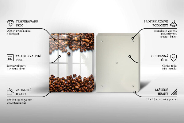 De vidrio templado Granos de café
