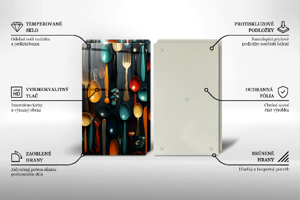 De vidrio templado Cucharas y tenedores de colores