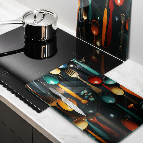 De vidrio templado Cucharas y tenedores de colores