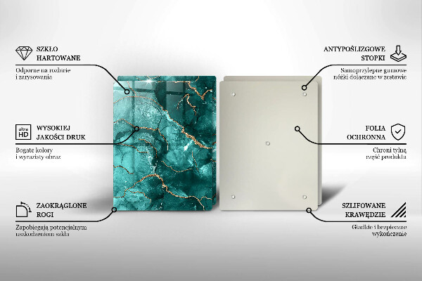 De vidrio templado Mármol azul