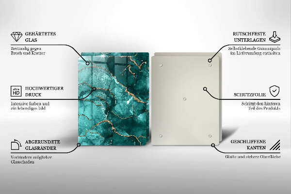 De vidrio templado Mármol azul