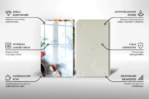 De vidrio templado Ingredientes en la cocina