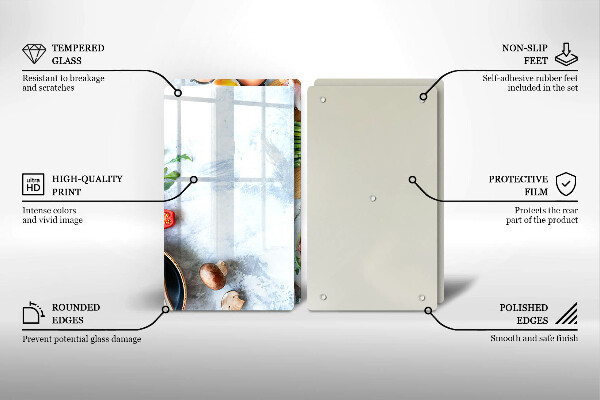 De vidrio templado Ingredientes en la cocina