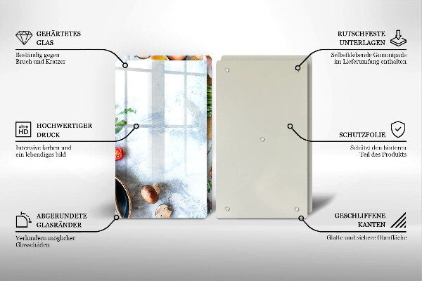 De vidrio templado Ingredientes en la cocina