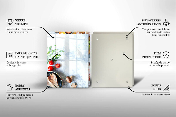 De vidrio templado Ingredientes en la cocina