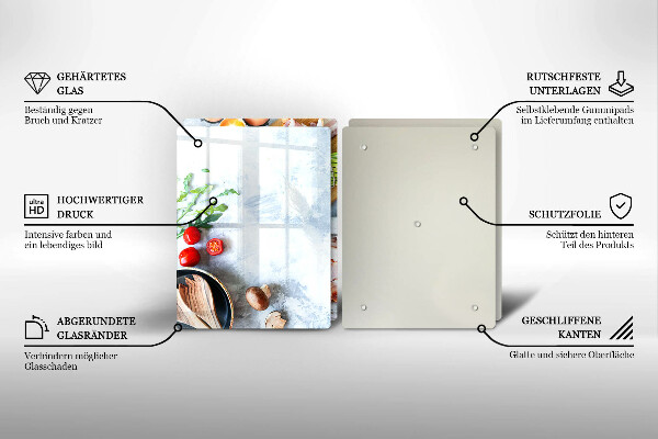 De vidrio templado Ingredientes en la cocina