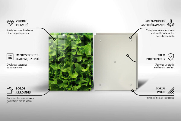 De vidrio templado Hojas de lechuga verde