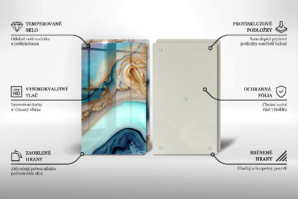 De vidrio templado Mármol multicolor