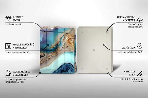 De vidrio templado Mármol multicolor