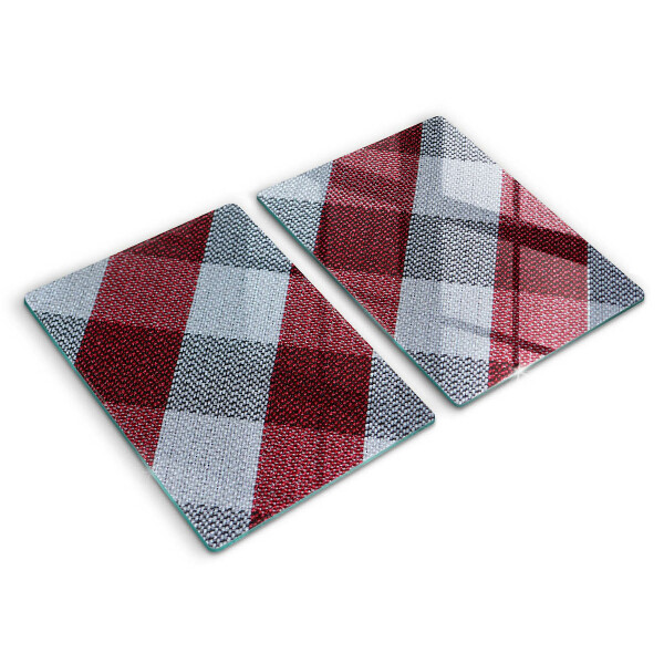 De vidrio templado Patrón de cuadros rojos y blancos