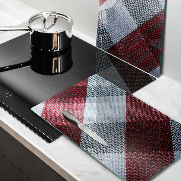 De vidrio templado Patrón de cuadros rojos y blancos