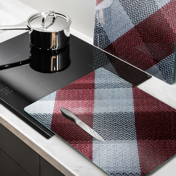 De vidrio templado Patrón de cuadros rojos y blancos