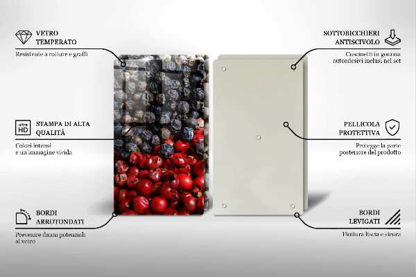 De vidrio templado Pimienta negra