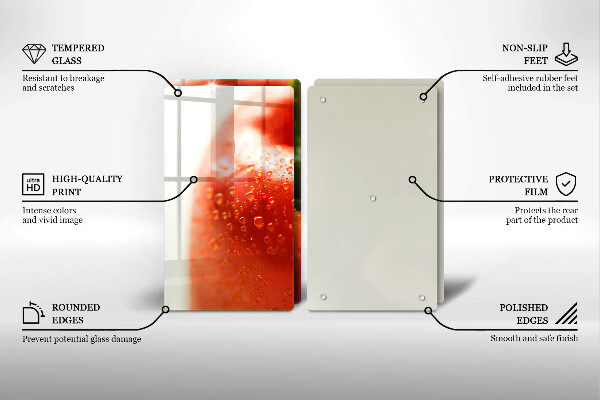 De vidrio templado Pimiento rojo