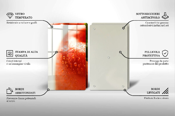 De vidrio templado Pimiento rojo