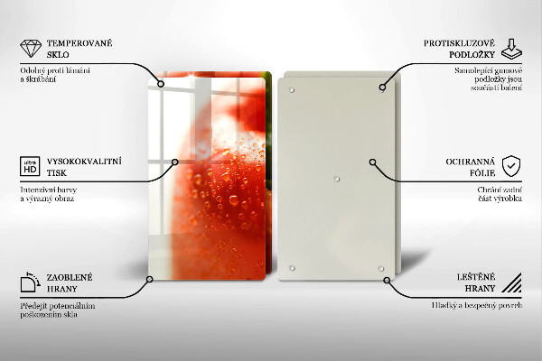 De vidrio templado Pimiento rojo