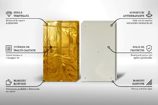 De vidrio templado Textura dorada