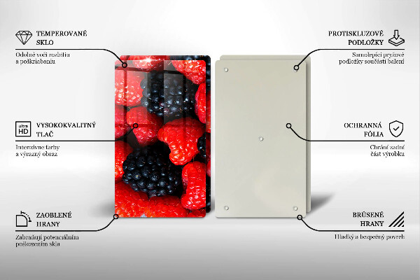 De vidrio templado Frambuesas y moras