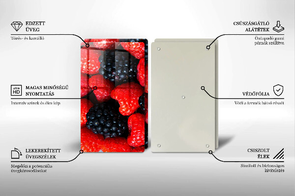 De vidrio templado Frambuesas y moras