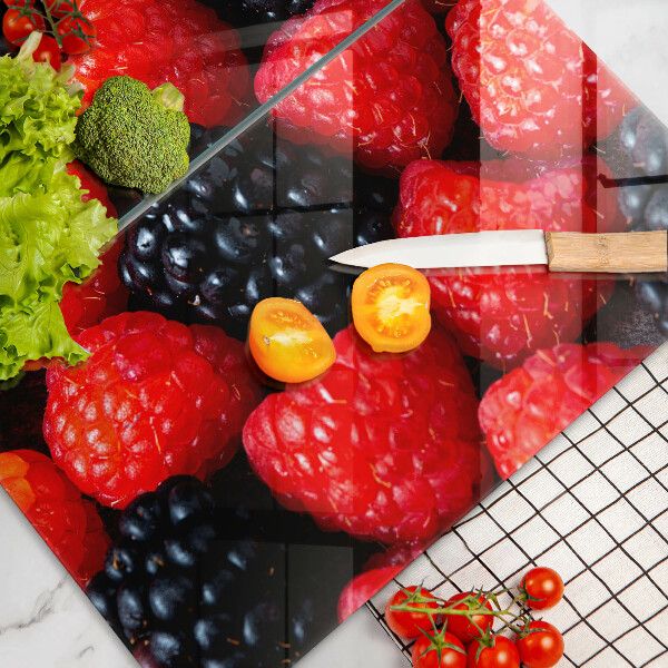 De vidrio templado Frambuesas y moras