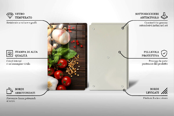 De vidrio templado Verduras en la mesa