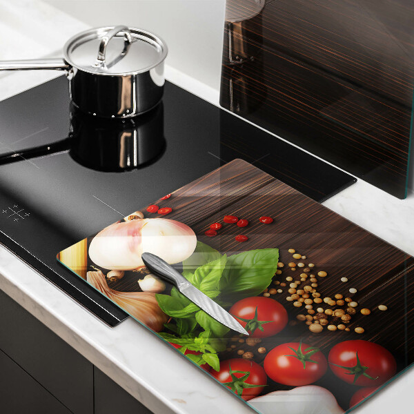 De vidrio templado Verduras en la mesa