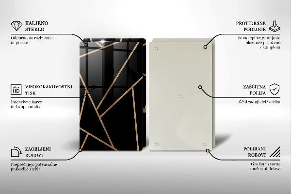 De vidrio templado Abstracción negra