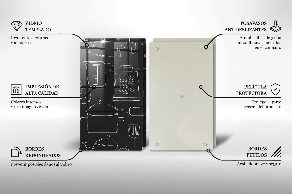 De vidrio templado Accesorios de cocina de dibujos animados