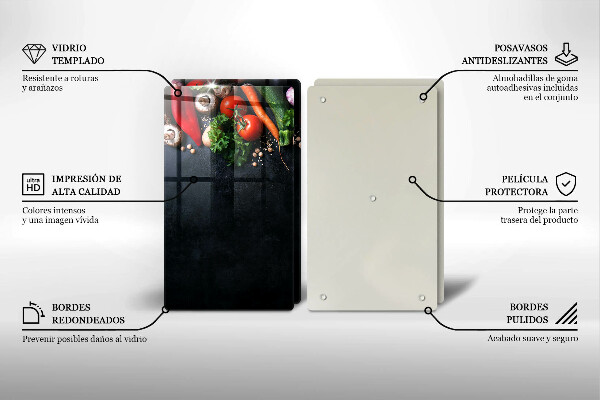 De vidrio templado Verduras coloridas