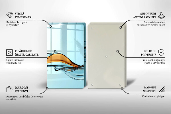 De vidrio templado Agua sobre un fondo azul