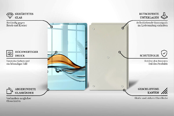 De vidrio templado Agua sobre un fondo azul