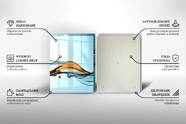 De vidrio templado Agua sobre un fondo azul