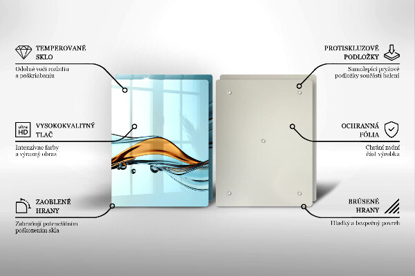 De vidrio templado Agua sobre un fondo azul