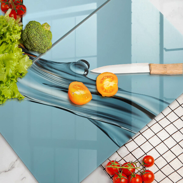 De vidrio templado Agua sobre un fondo azul