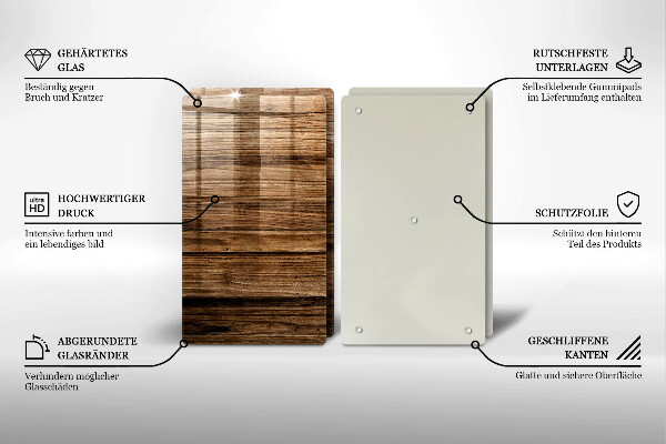De vidrio templado Textura de madera