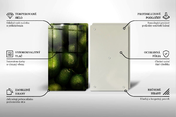 De vidrio templado Fruta de aguacate