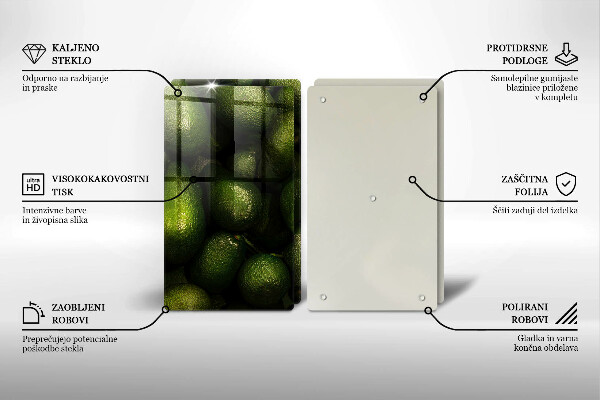 De vidrio templado Fruta de aguacate