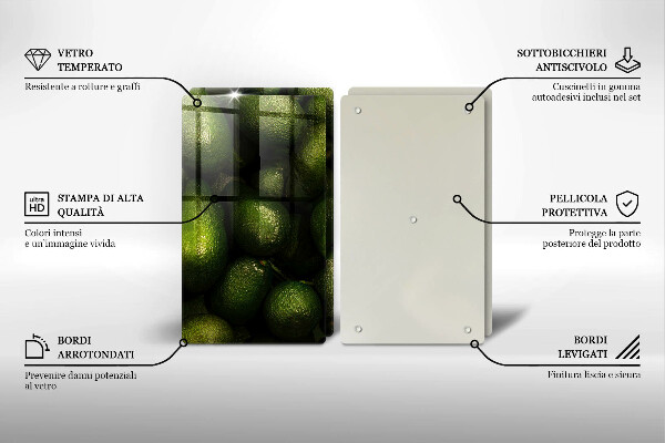 De vidrio templado Fruta de aguacate