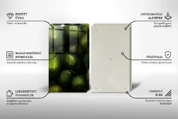 De vidrio templado Fruta de aguacate