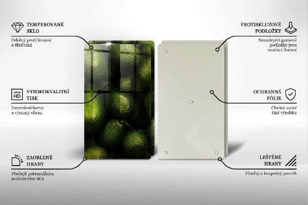 De vidrio templado Fruta de aguacate